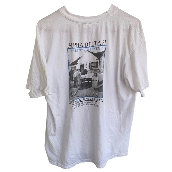 Vintage Tee Shirt 1999 Alpha Delta Pi Fraternity Furman University Size Large - Picture 1 of 5